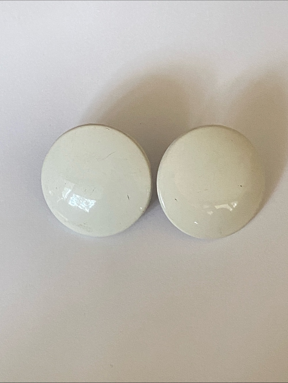 Napier Off-White Round Button Clip-On Earrings